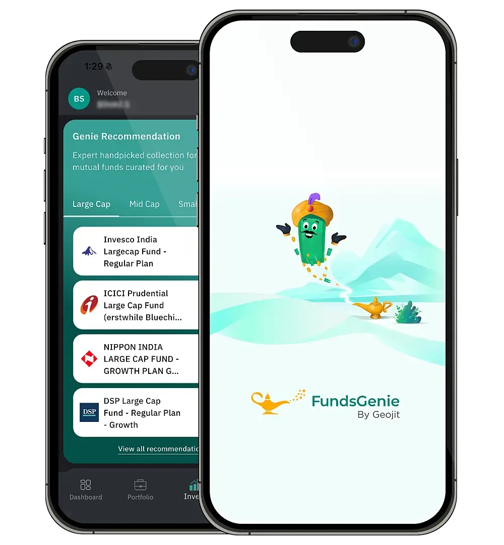 FundsGenie app on mobile phones