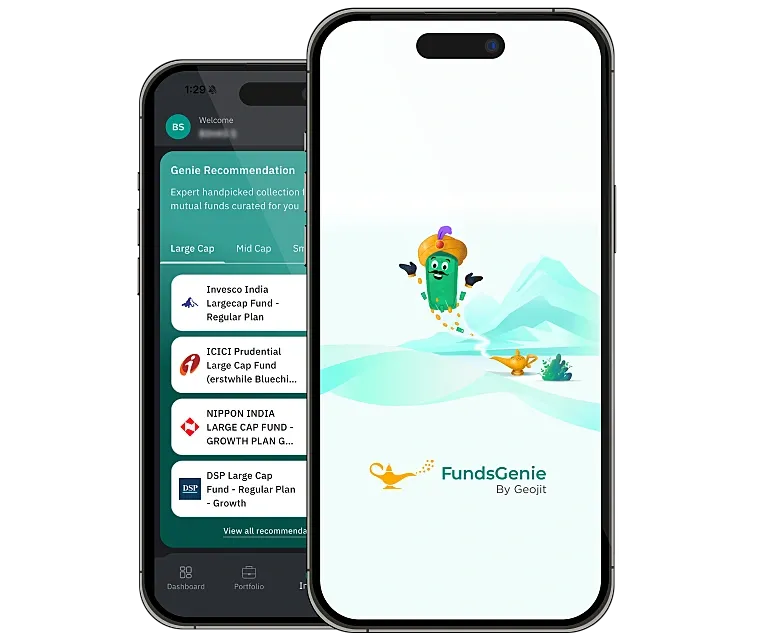FundsGenie app on mobile phones